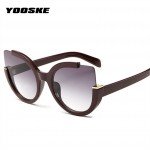 YOOSKE Sexy Cat Eye Sunglasses Women Brand Designer Mirror Sun Glasses Ladies Round Lens Shades for Women Eyewear UV400