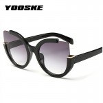 YOOSKE Sexy Cat Eye Sunglasses Women Brand Designer Mirror Sun Glasses Ladies Round Lens Shades for Women Eyewear UV400