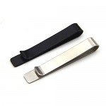 ZUNON Mens Groom Father Wedding Silver Plated Black Tie Clips Pack of 2