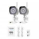 Zmodo Wireless Security Camera System (2 pack) Smart HD Outdoor WiFi IP Cameras with Night Vision